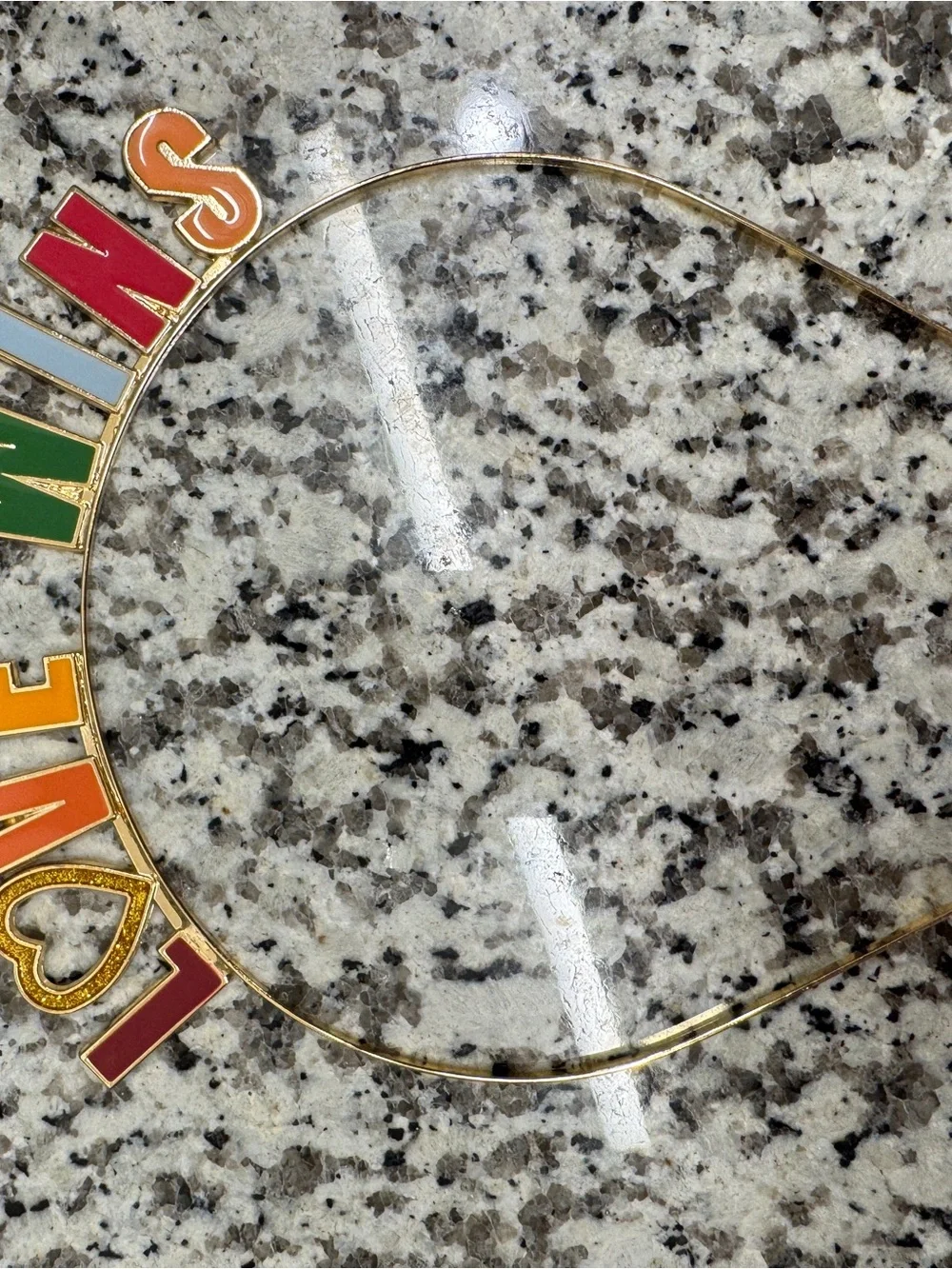 Love Wins Headband Gold Tone Rainbow Enamel Letter Pride Heart Hair Accessory